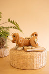 Ceramic basset hound canister decorative storage accent