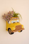 6.5 inch tall ceramic school bus wall planter