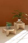 Wooden Display Risers – Set of 2 – 17x17x9.5 Inch Natural Finish