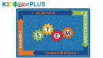 Carpets for Kids PLUS STEM Classroom Rug, Blue, Rectangle