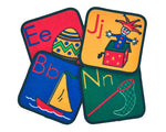 Carpets for Kids PLUS ABC Phonic Seating Learning Rug 12" Blue, Squares Kit Set of 26