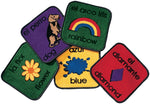 Carpets for Kids PLUS Bilingual Seating Learning Rug 12" ,Multi Squares Kit Set of 18