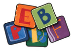 Carpets for Kids KIDsValue PLUS Alphabet Blocks Seating Rug 14" Squares Kit, Primary Colors, Set of 26