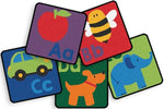 Carpets for Kids KIDsValue PLUS Sequential Literacy Seating Learning Rug, 12" Squares Kit, Set of 26