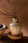 Rustic ceramic urn with two handles by Kalalou
