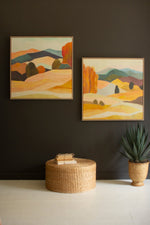 Framed Landscape Painting Set of 2 – Scenic Wall Art – 31.5" Tall Each by Kalalou