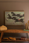 Four race horses framed wall decor