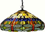 Chloe Lighting Scarlet Tiffany-Style 3 Light Dragonfly Inverted Ceiling Pendant 24" Shade