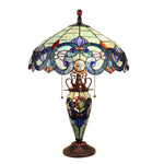 Chloe Lighting CH18648TV18-DT3 Demetra Aurora Tiffany-Style 3 Light Victorian Double Lit Table Lamp 18" Shade