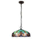 Chloe Lighting CH18780VG18-DH2 Liaison Tiffany-Style 2 Light Victorian Ceiling Pendent 18`` Shade
