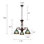 24″ Liaison Mini Chandelier – Handcrafted Stained Glass & Beads