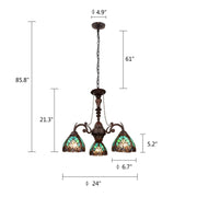 24″ Liaison Mini Chandelier – Handcrafted Stained Glass & Beads