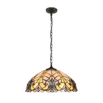 Tiffany Style Pendant Light – Victorian Stained Glass Shade with 2 Light Fixture for Kitchen or Dining Room 16"W by Chloe Lighting&nbsp;
