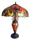 Victorian-Style Tiffany Floor Lamp with Stained Glass Shade