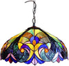 Chloe Lighting Liaison Tiffany-Style 2 Light Victorian Ceiling Pendent 18" Shade