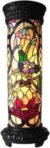 Chloe Lighting CH19040RF30-PL2 Roselle Tiffany-Glass 2 Light Floral Pedestal Light Fixture 30`` Tall