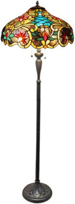 Chloe Lighting Leslie Tiffany-style Victorian 2 Light Floor Lamp 18" Shade