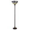 Chloe Lighting CH1B701BF17-TF1 1 Light Tiffany-Style Iris Torchiere Floor Lamp 17" Shade