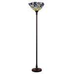 Chloe Lighting CH1B701BF17-TF1 1 Light Tiffany-Style Iris Torchiere Floor Lamp 17" Shade