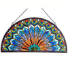 Chloe Lighting CH1P046BP35-GPN REGAL EUDORA Tiffany-style Peacock Feather Glass Window Panel 35"x18"