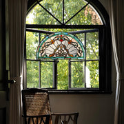 Chloe Lighting CH1P442GV24-GPN Victorian Copper-Foiled Black Window Panel