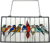 Chloe Lighting CH1P543RA25-GPN Tiffany-Glass Featuring Birds In The Cage Window Panel 24.5x13
