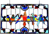Chloe Lighting Gathering Birds Tiffany Window Panel – 32″×20″ Indoor Accent