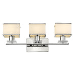 Chloe Lighting CH20039CM24-BL3 Trilluminate Contemporary 3 Light Chrome Finish White Opal Glass Bath Vanity Wall Fixture 24`` Wide