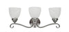 Chloe Lighting CH20191BN22-BL3 Transitional 3 Light Brushed Nickel Bath Vanity Wall Fixture White Alabaster Glass 22`` Wide