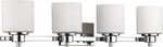 Chloe Lighting CH21036CM33-BL4 Solbi Contemporary 4 Light Chrome Finish Bath Vanity Wall Fixture White Alabaster Glass 33`` Wide
