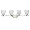 Chloe Lighting CH21037BN32-BL4 Undine Transitional 4 Light Brushed Nickel Bath Vanity Wall Fixture White Alabaster Glass 32" Wide
