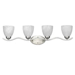 Chloe Lighting CH21037BN32-BL4 Undine Transitional 4 Light Brushed Nickel Bath Vanity Wall Fixture White Alabaster Glass 32" Wide