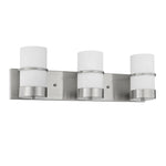 Chloe Lighting CH2R001BN23-BL3 Penelope Contemporary 3 Light Brushed Nickel Bath Vanity Light Etched White Glass 23`` Wide
