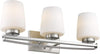 Chloe Lighting Olivia 3-Light Brushed Nickel Vanity – 23" Width, Etched Glass Shades