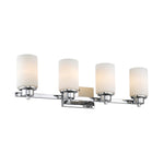 Chloe Lighting CH2R008CM29-BL4 Scarlett Contemporary 4 Light Chrome Finish Bath Vanity Light Etched White Glass 29`` Wide