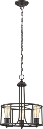Chloe Lighting CH2S004RB15-UP3 Elissa Transitional 3 Light Rubbed Bronze Ceiling Pendant 15`` Wide