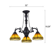 Chloe Lighting CH31315IM21-DC3 Aston Tiffany-style Mission Stained Glass Mini Chandelier 20.5