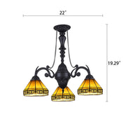 Chloe Lighting CH31315IM21-DC3 Aston Tiffany-style Mission Stained Glass Mini Chandelier 20.5