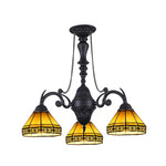 Chloe Lighting CH31315IM21-DC3 Aston Tiffany-style Mission Stained Glass Mini Chandelier 20.5" Overall Width
