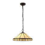 Tiffany Style Pendant Light – Mission Ceiling Stained Glass with 2 Light Fixture for Indoor Lighting 16"W by Chloe Lighting