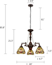 Chloe Lighting CH32825DB24-DC3 Anisoptera Purity3-Light Mini Chandelier 24