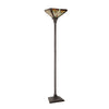 Mission Tiffany-Style Stained Glass Torchiere Floor Lamp 69.17" H