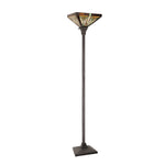 Firman Mission Torchiere Floor Lamp – 69.17" H Stained Glass Tiffany-Style Indoor Uplight By Chloe Lighting