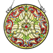 Victorian Floral Stained Glass Window Panel – Chloe Lighting Rosabella 23.5