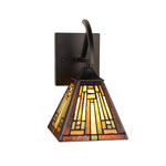 Mission Style Wall Light – Tiffany Stained Glass Sconce with 1 Light Fixture for Indoor Use 11"H by Chloe Lighting