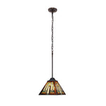 Stained Glass Mini Pendant – Tiffany Style Mission Design with 1 Light Fixture for Indoor Use 20"H by Chloe Lighting