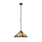 Ceiling Pendant – Tiffany Style Mission Stained Glass with 1 Light Fixture for Indoor Spaces 20"W by Chloe Lighting