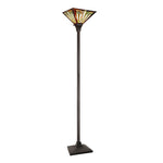 Mission Torchiere Floor Lamp – Tiffany Style Stained Glass with 1 Light Fixture for Living Room 66"H by Chloe Lighting