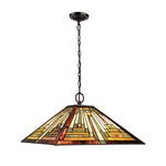 Ceiling Pendant Light – Mission Style Tiffany Stained Glass with 2 Light Fixture for Entryway 16"W by Chloe Lighting