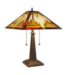 Table Lamp Lighting Tiffany Style Stained Glass – Mission Design Dual Light Fixture for Living Room Bedroom Indoor Decor 10.7"H by Chloe Lighting